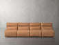 Rowland Tailored Leather Four-Piece Armless Motion Modular Sofa