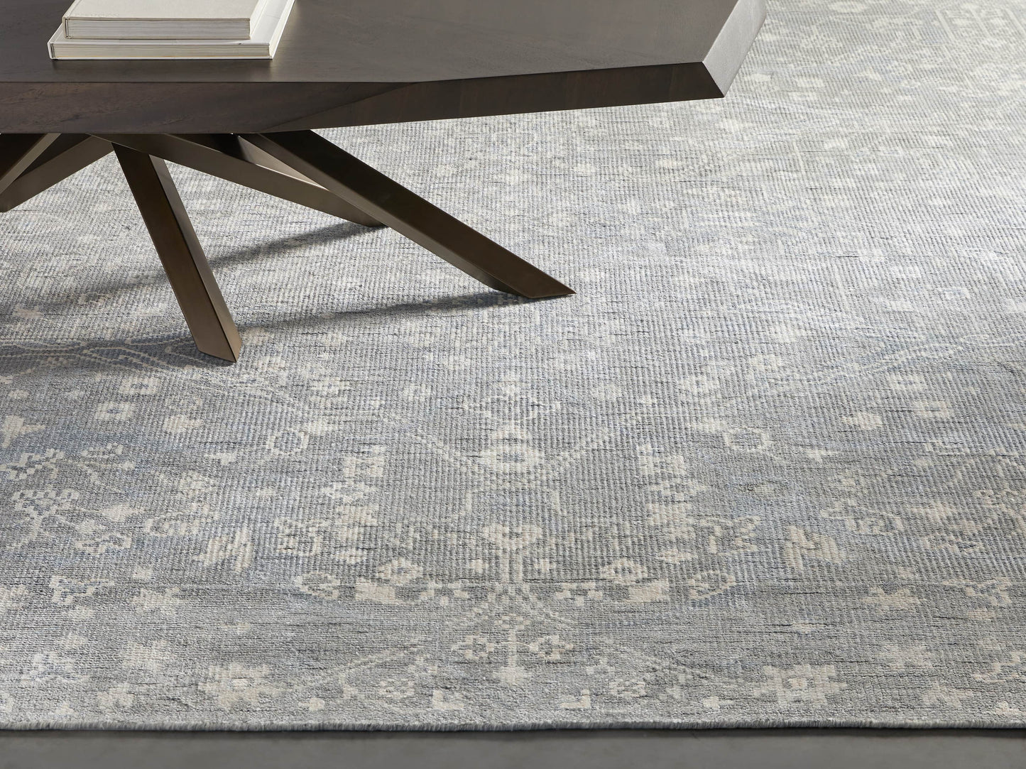Faymount Hand-Knotted Rug in Light Blue