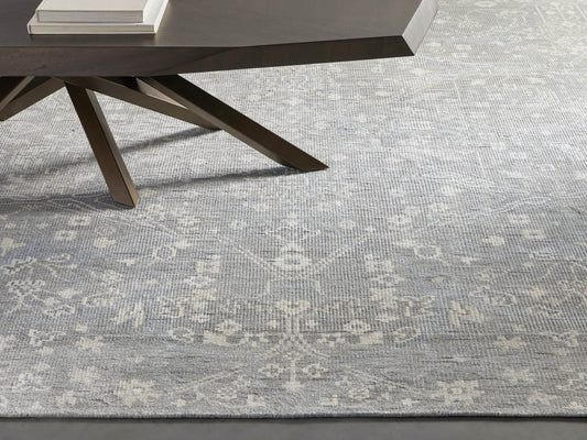 Faymount Hand-Knotted Rug in Light Blue