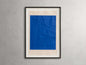 Embossed Abstract Framed Silkscreen in Blue