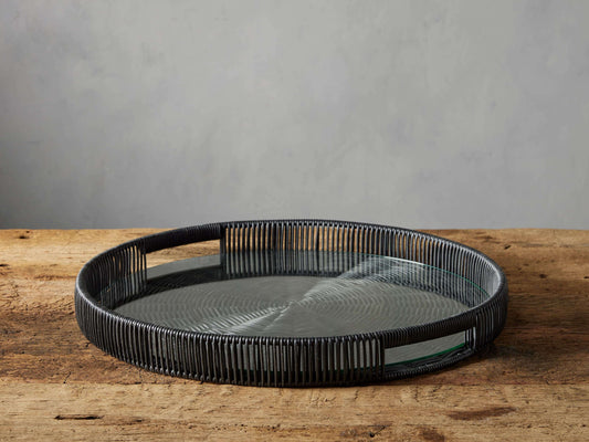 Malawi Round Tray in Black