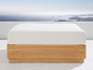 Bal Harbour Outdoor Teak Ottoman in Eden Snow