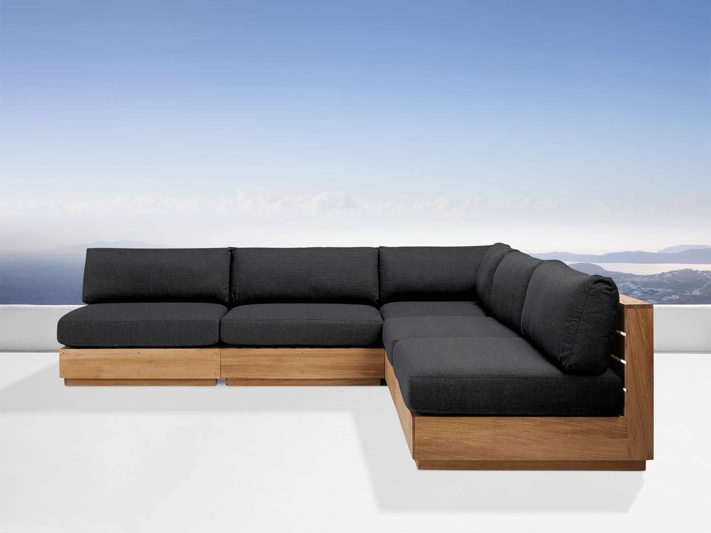 Bal Harbour Outdoor Teak Five-Piece Sectional
