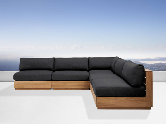 Bal Harbour Outdoor Teak Five-Piece Sectional